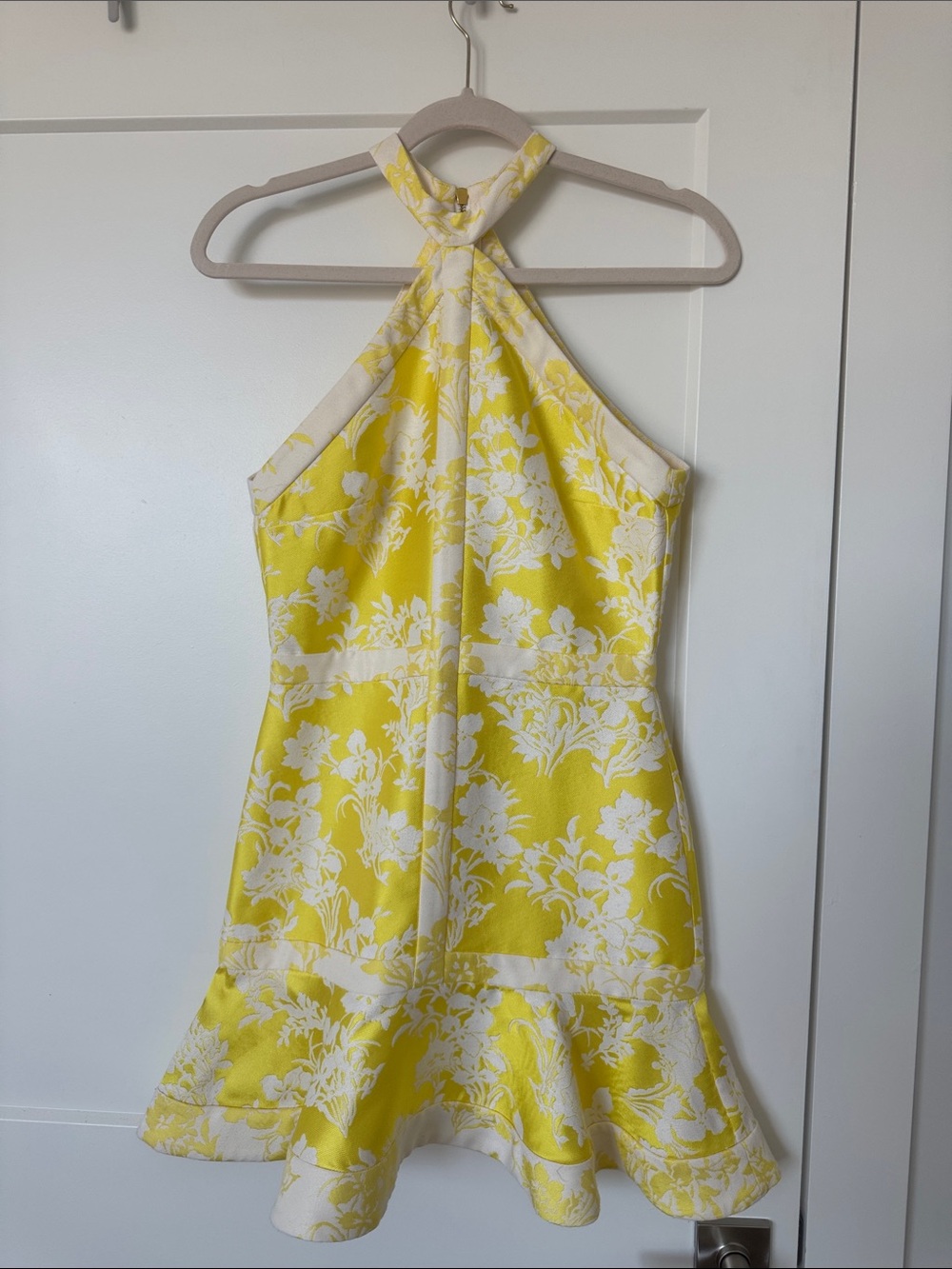 Alexis Yellow and White Floral Halter Dress